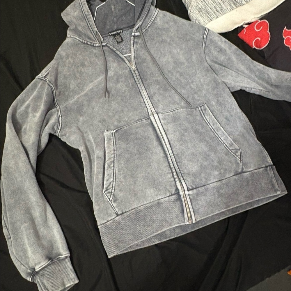 Gray Zip-Up Hoodie